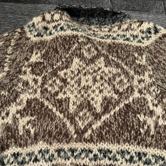 Eddie Bauer Hand-Knitted Fair Isle Wrap Cardigan Alpaca/Wool Blend NWOT S/M - Picture 3 of 7